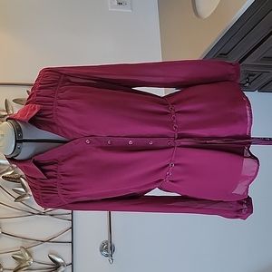 Ladies blouse with belt and matching tank top